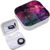 Portable Contact Lens Case Box Travel Kit Mirror + Bottle + Tweezers Container Holder [ Act Triangle ]