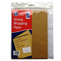 Strong Brown Wrapping Paper - 2 Sheets - 29cm x 29cm (11.4' x 11.4') - with String, Adhesive Label