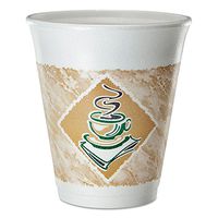 DART 8X8GPK Cafe G Foam Hot/Cold Cups 8 oz Brown/Green/White 25/Pack
