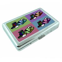 Pop Art Pop Icon Mario S8 Silver Cigarette Case Metal Wallet Id Holder 4" X 2.75" RFID Protection