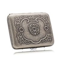 MODEBESO(TM) Vintage Flower Silver Color Copper Metal Cigarette Case Holder China Holds 16 Cigarette