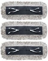 Cotton Dust Mop Head Refill, Industrial Strength and Washable Replacement Head (3) Pack, Industrial or Commercial Dust Mop for Floors. Replacement Dust Mop Heads for 24 Inch Dust Mop Frames
