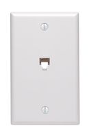 Leviton 40539-PMW Midsize Telephone Wall Jack, 6P4C, White