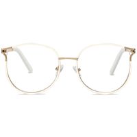 SOJOS Blue Light Blocking Glasses Round Eyeglasses Frame Anti Blue Ray Computer Game Glasses SJ5042 with White Frame/Anti-Blue Light Lens