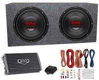 2) Boss CH12DVC 12" 3600W Car Subwoofers Subs+Sealed Box Enclosure+Amp+Amp Kit