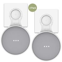 MTSmart Outlet Wall Mount Holder for Google Home Mini, Strongest Protecting Speaker Stand Hanger, Space-Saving Accessories for Google Mini Voice Assistant (White - 2 Pack)