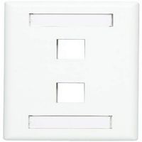 Versatap Faceplate With I.D. Windows, Flame Retardant Plastic, White, Single Gang, 2 Ports