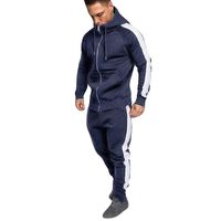 Men's Casual Tracksuit Set,Chaofanjiancai Men's Long Sleeve Zipper Hoodie Coat Jacket Slim Fit Workout Running Sweatpants Dark Blue
