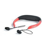 Waterproof Earbuds，8GB MP3 Player Swimming Underwater Sports Detachable Wired Neckband Earphones with FM Radio Shuffle Stereo Sound Enjoy for Girls（Red）Boens