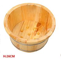 ERHANG Foot Massagers Pedicure Basin Flat Cedar Foot Bath Tub with Cover Massage Barrel Household Cleaning Supplies,E