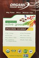 Organic Food Bar - Active Greens Probiotic Chocolate Covered Bars, USDA Organic Active Greens Bar with Superfood Blend with Powerful Antioxidants (Pack of 12)