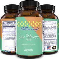 Natural Saw Palmetto Supplement, Hair Loss and Testosterone Support with Purest Berry Extract, Powder in Food, Grade Capsules a Rapid Absorption and Fast Acting by Natures Craft