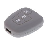 MonkeyJack Car Key Silicone Protective Case Cover for Toyota Prius C Tundra RV-4 Highlander - Grey