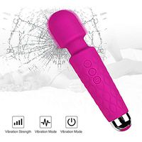 Rechargeable Personal Wand Massager, 8 Powerful Speeds 20 Vibration Modes for Neck Shoulder Back Body Relieves Muscle Tension