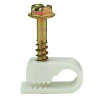 Single Flexible Cable Clips, White, Pack of 100