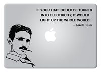 Nikola Tesla Quote Alternating Current AC Induction Motor for MacBook Laptop Die-Cut Vinyl Decal Sticker