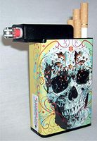 Cigarette Case with Built on Lighter Holder (Skull Head)