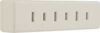 GE 3-Outlet Plarized Adapter Wall Tap, Expander, 2 Prong, Indoor Rated, Light Almond, 54189, ivory