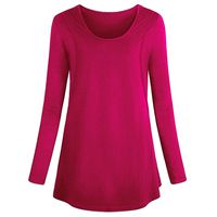 ❤Ywoow❤ Women's Long Sleeve Maternity Layered Nursing Tops for Breastfeeding Bouse (M, Hot Pink)