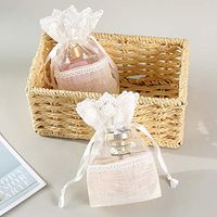 HXMLS 40Pcs Lace Drawstring Gift Bag Lace Floral Design Pouch Wedding Party Favor Bags (Size 3.9x5.5 in) (White-Butterfly)