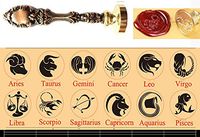 MNYR Leo Constellation Wax Seal Stamp Retro Red Brass Metal Handle Wedding Invitation Card Stationary Envelope Exceptional Gift Idea Custom Logo Personalized Wax Seal Sealing Stamp Wax Stick Gift Kit