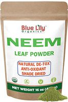 Blue Lily Organics Neem Leaf Powder 1 Pound (16 Oz) Certified Organic. Azadirachta Indica Vegan Non-GMO & Gluten Free. Great for Improving Immunity, Skin, Hair & Digestive Functions