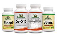 Circulation Kit - Blood + Co-Q10 + Omega Marine + Veins - Dietary Supplements and Vitamins - Natural Supplements