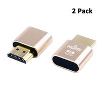 DTECH HDMI Dummy Plug 4K Display Emulator Compatible with Windows Mac OSX Linux (fit-Headless, 2 Pack)