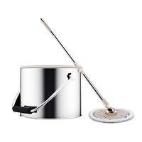 XSJJ Spin Mop Spin Mop，Stainless Steel Microfiber Spin Bucket Mop Floor Cleaning System Automatic Rotary Washing System 360°Rotation Extended Handle Mop 360° Spin floor Mop & Bucket Set