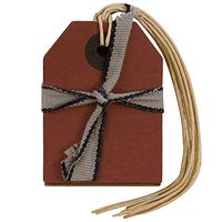 JAM PAPER Recycled Kraft Gift Tags with Twine String - Small - 2 1/4 x 1 5/8 - Red - 6/Pack