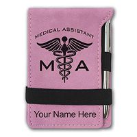 Mini Notepad, MA Medical Assistant, Personalized Engraving Included (Pink)