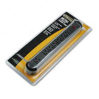 Fellowes : Seven-Outlet Power Strip, 125V, 12ft Cord, 14-1/4 x 2-1/8 x 1-3/4, Black/Silver -:- Sold as 2 Packs of - 1 - / - Total of 2 Each