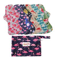 7Pcs Set Menstrual Pads Reusable Washable Microfiber Bamboo Layer Heavy Flow 13 inch Sanitay Pads with 1 Cloth Mini Wet Bag