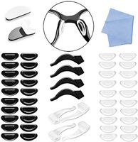 Eyeglass Nose Pads, 24 Pairs Replacement Adhesive Nose Pads Silicone, 4 Pairs Comfortable Anti-Slip Glasses Ear Grip and Glasses Cleaning Cloth