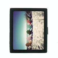 Perfection In Style Metal Cigarette Case Vintage Beach Design 001