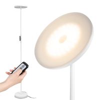 JOOFO Floor Lamp,30W/2400LM Sky LED Modern Torchiere 3 Color Temperatures Super Bright Floor Lamps-Tall Standing Pole Light with Remote & Touch Control for Living Room,Bed Room,Office (Pearl White)
