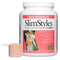 PGX by Natural Factors, SlimStyles Drink Mix, Supports Healthy Weight Management and Helps Reduce Appetite, Very Strawberry, 28 oz (13 servings)