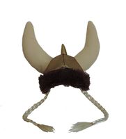 Adult Plush Braided Viking Warrior Norse Hat