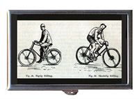 Two Men on Bicycles Antique Art Decorative Pill Box