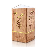 Essential Oil Diffuser Aromatherapy Diffuser Wood Grain Cool Mist Humidifier for Office Home Study Yoga Spa Travel, Auto Shut-Off and 7 Color Night Lights, 200 Milliliter Bamboo Diffuser