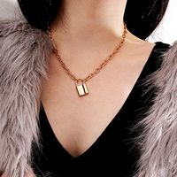 Artmiss Lock Pendant Y Necklace Simple Necklaces Cute Long Chain Fashion Jewelry Women Girls Gift for Her