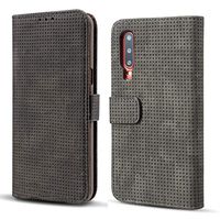 JUNXI Phone case Phone Cover Mesh Breathable Horizontal Flip Leather Case for Huawei P30, with Card Slot & Holder & Wallet & Photo Frame (Black) Simple Shaped and Comfortable (Color : Black)