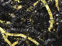 U Choose Size! Black & Metallic Gold Gift Basket Shred Crinkle Paper Filler (6oz Bag)