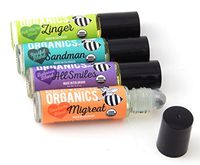 USDA Organic Aromatherapy Rollerball 4 Pack Variety Set - Restful Sleep, Stress & Anxiety, Headache Blend, Pick-me-up - Crafted in Small Batches in CO with 100% Pure & Organic Essential Oils