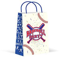LARZN Premium Baseball Party Bags, Treat Bags, New, Gift Bags,Goody Bags, Baseball Party Favors, Baseball Party Supplies, Sports Decorations, 12 Pack