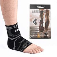 Yoomo Ankle Brace Compression Support Sleeve with Silicone Gel Cushioning, Ankle Support Sock for Sprains, Plantar Fasciitis, Injury Recovery(1 PC) (S(8.6in - 9.4in))