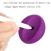 for iPad Pro Pencil Holder Cap Soft Silicone Protective Case Anti-Lost Holder Dock Stand for Apple Portable Stylus Stand Base Touch Pen Nib (Purple)