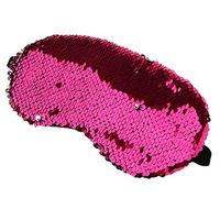 Glitter Sequins Mermaid Sleep Elastic Eye Mask Patch Aid, Adjustable Strap, for Travel/Sleeping/Shift Work/Meditation - Rose Red