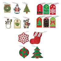 Holiday Christmas Gift Tag Assortment, 84 Pieces, String Hanging Tags, Modern, Rustic & Glitter Designs