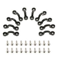 Docooler 10pcs Nylon Bungee Deck Loops Tie Down Pad Eye with 20 Screws for Boat Kayak Deck Rigging Kit